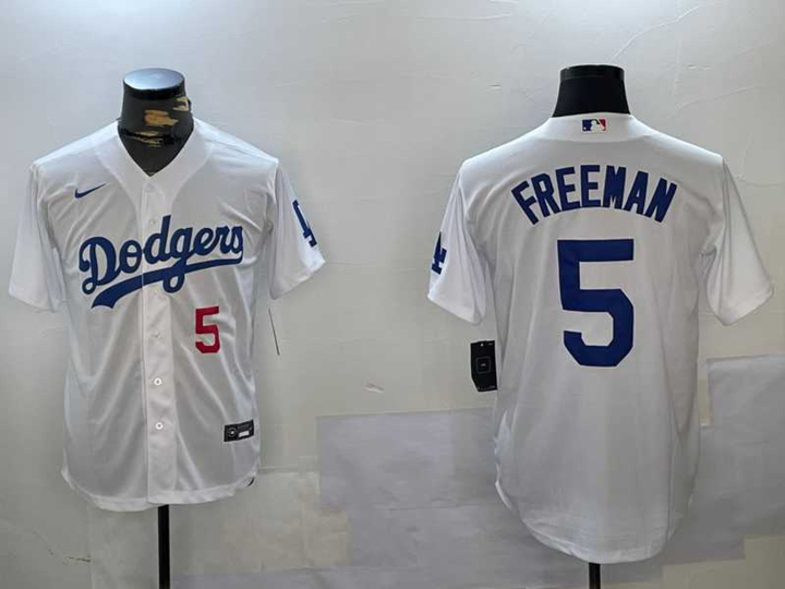 Men%27s Los Angeles Dodgers #5 Freddie Freeman Number White Cool Base Jersey->los angeles dodgers->MLB Jersey